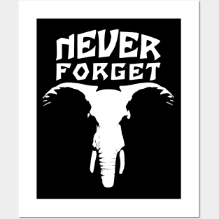 Elephant Face - Never Forget Posters and Art